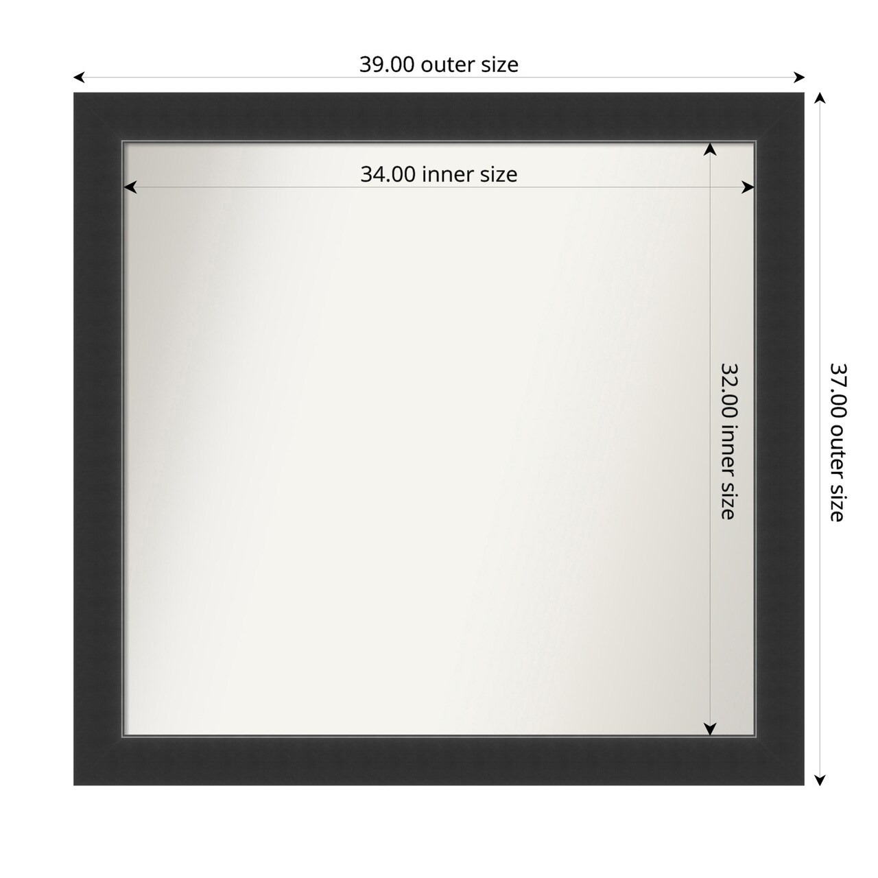 Corvino Black Non-Beveled Custom Framed Bathroom Vanity Wall Mirror
